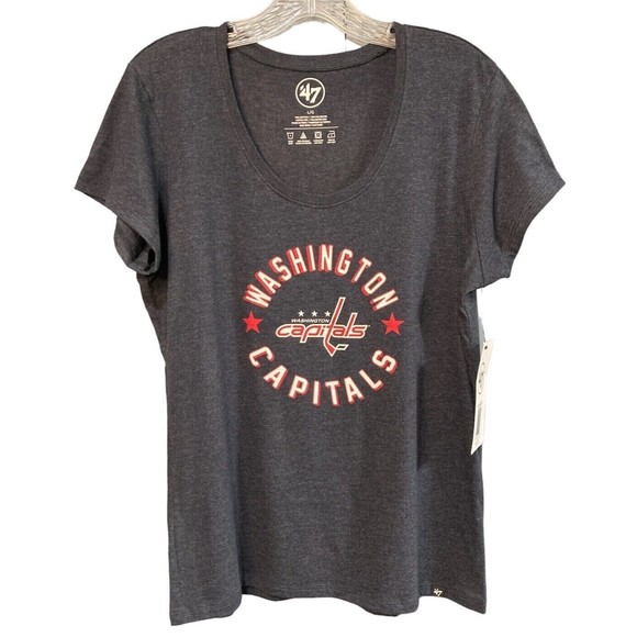 Washington Capitals T-shirt 47Brand Official NHL New‎ with tags Women's Sz L - Picture 1 of 8